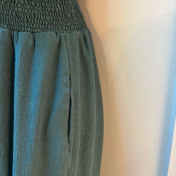 Anthropologie Sleeveless Teal Wide-Leg Jumpsuit – Size M - Picture 4 of 11